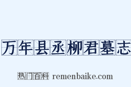 万年县丞柳君墓志是什么意思的图片